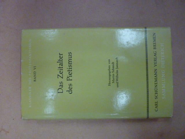 Schmidt & Jannasch - Das zeitalter des pietismus, Ophalen of Verzenden, Zo goed als nieuw