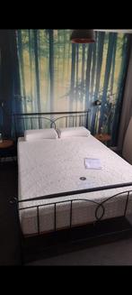 metalen bed tweepersoons zwart 1.40 x 2.10m, Ophalen, Gebruikt, Tweepersoons, 140 cm