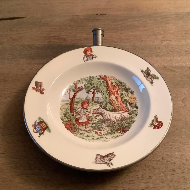 Warmhoudbordje Roodkapje Benraad Holland nieuwstaat rond ‘30, Antiek en Kunst, Antiek | Servies los, Ophalen of Verzenden