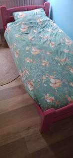 Roze massief houten (meisjes) bed met bedlades 90x200 cm., Kinderen en Baby's, Kinderkamer | Bedden, Ophalen, 180 cm of meer, 85 tot 100 cm