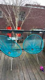 2 leuke tuinstoelen turquiso, Ophalen, Gebruikt, Overige materialen