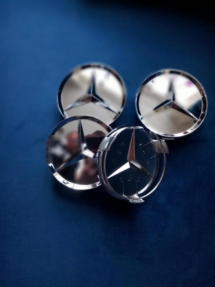 MERCEDES BENZ WIEL EMBLEMEN BUITEN MAAT 75 MM MET SPANRING, Auto diversen, Wieldoppen, Nieuw, Ophalen of Verzenden