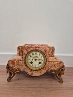 Vintage roze Franse marmeren klok, Antiek en Kunst, Antiek | Klokken, Ophalen of Verzenden