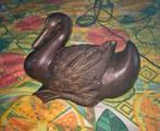 BRONZEN GESIGNEERDE EEND., Antiek en Kunst, Ophalen, Brons