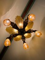 Prachtige antieke, bronzen, art deco lamp ca. 1930, Huis en Inrichting, Lampen | Plafondlampen, Ophalen, Zo goed als nieuw