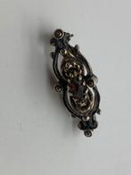 V424 Prachtige zilveren granaat broche, Sieraden, Tassen en Uiterlijk, Antieke sieraden, Ophalen of Verzenden, Zilver, Broche