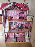 Leuk roze poppenhuis met nog enkele accessoires, Ophalen, Gebruikt, Poppenhuis