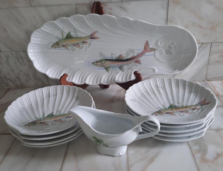 Sologne - visservies, Antiek en Kunst, Antiek | Keramiek en Aardewerk, Ophalen of Verzenden