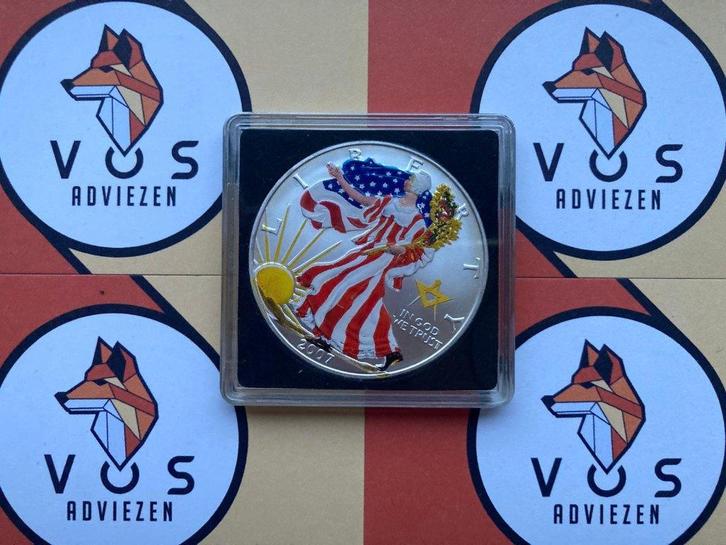 American Eagle 1 ounce .999 zilver freemason vrijmetselarij, Postzegels en Munten, Munten | Oceanië, Losse munt, Zilver, Ophalen of Verzenden
