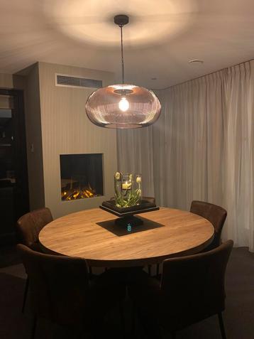 Grote draad hanglamp in donkerbruin, 70 cm