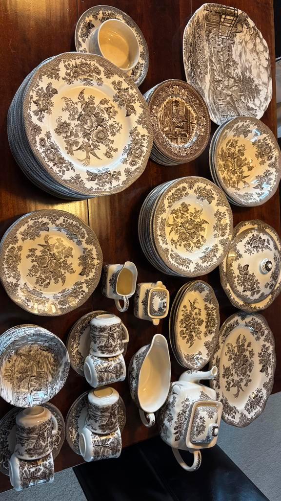 Enoch Wedgwood “Asiatic Pheasants” Thee- en Ontbijtservies –, Antiek en Kunst, Antiek | Servies compleet, Ophalen