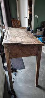 Antiek Houten School Bureau met Opbergruimte, Huis en Inrichting, Bureaus, Ophalen, Gebruikt, Bureau