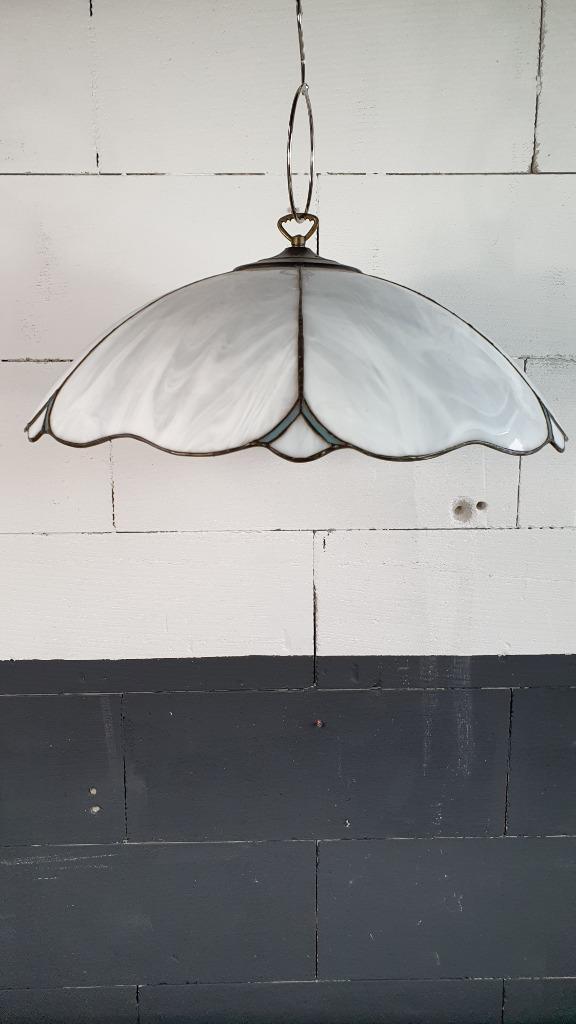 Vintage Tiffany stijl hanglamp, 53 cm in diameter. S36, Huis en Inrichting, Lampen | Hanglampen, Gebruikt, Minder dan 50 cm, Ophalen of Verzenden