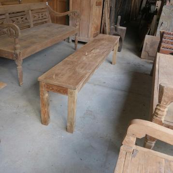 Strakke Dinklik bank DK9 Gerecycled oud teak hout landelijk beschikbaar voor biedingen