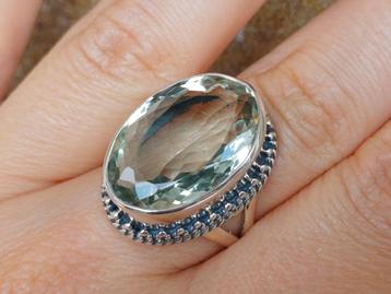Vanoli 925 zilveren ring met groene amethyst maat 18,25 beschikbaar voor biedingen