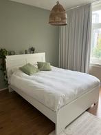IKEA bed 140x200 + hoofdbord met opbergruimte, Huis en Inrichting, Ophalen, Gebruikt, Wit, 140 cm