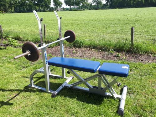 Verstelbare drukbank, Sport en Fitness, Fitnessmaterialen, Gebruikt, Fitnessbank, Armen, Benen, Borst, Buik, Rug, Ophalen