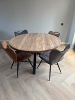Ronde Teakhouten eettafel 140cm, Huis en Inrichting, Tafels | Eettafels, Ophalen, 50 tot 100 cm, 100 tot 150 cm, Rond