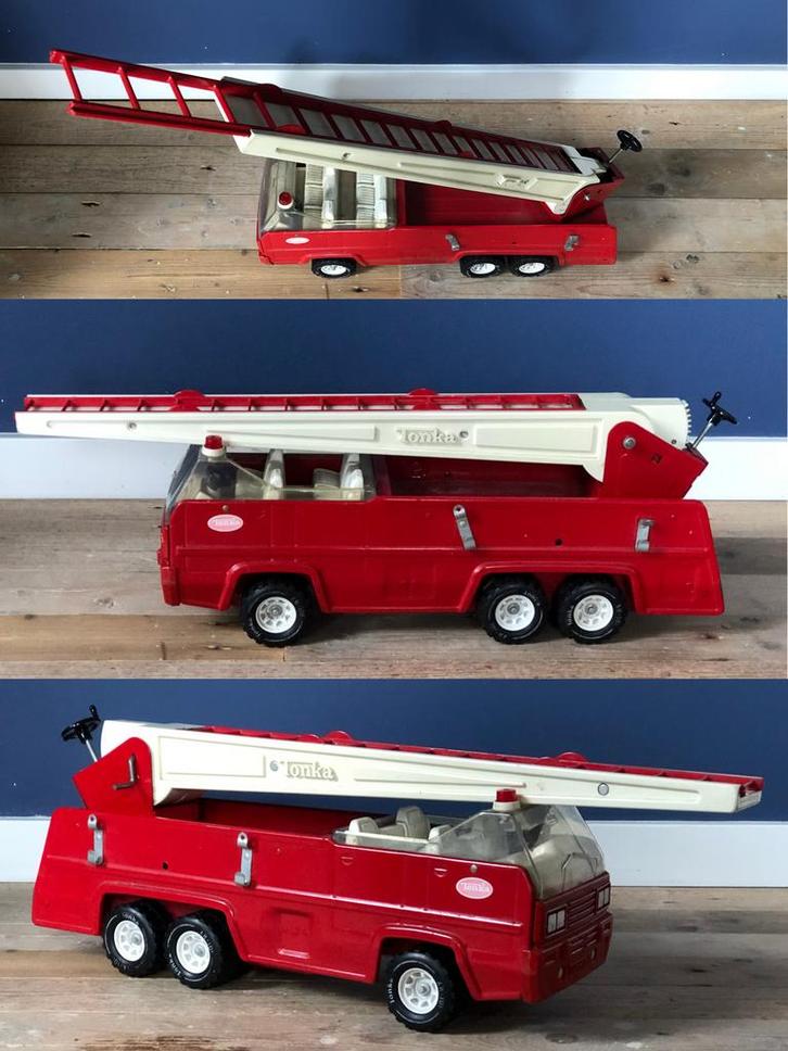 Zeldzame Metalen Tonka Brandweerwagen met Werkende Ladder, Kinderen en Baby's, Speelgoed | Overig, Gebruikt, Jongen of Meisje
