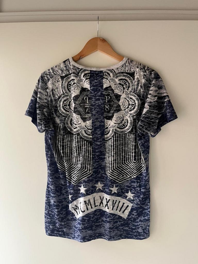 Philipp Plein T-shirt, Ophalen of Verzenden, Zo goed als nieuw, Maat 48/50 (M), Blauw