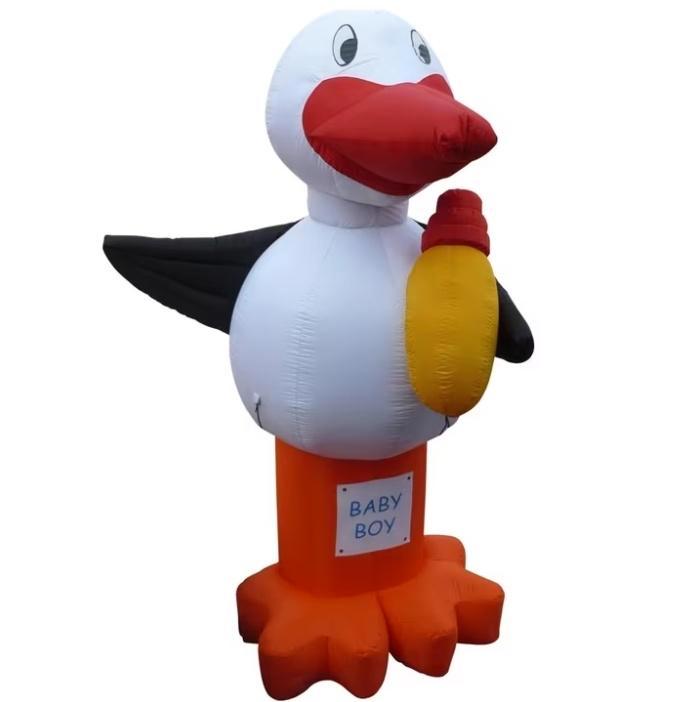 Ooievaar opblaaspop, Hobby en Vrije tijd, Feestartikelen | Verhuur, Zo goed als nieuw, Geboorte of Huwelijk, Ophalen