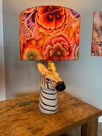Vaaslamp ezel met bloemen lampenkap, Huis en Inrichting, Lampen | Tafellampen, Minder dan 50 cm, Ophalen of Verzenden, Zo goed als nieuw