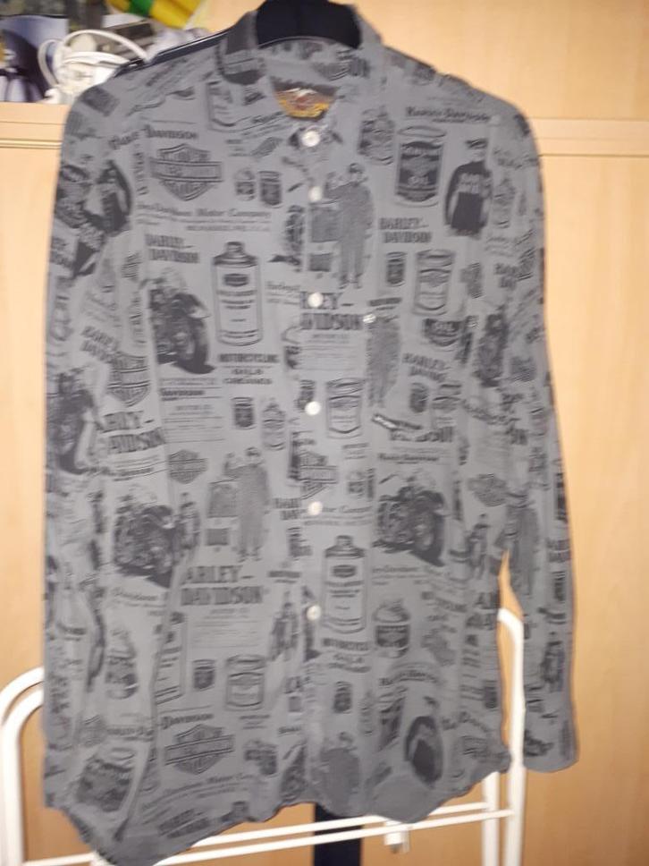 Harley Davids overhemd maat L met Teddybeer DVD en Boek, Kleding | Heren, Overhemden, Zo goed als nieuw, Halswijdte 41/42 (L)