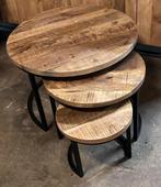 Mango houten salontafels, 50 tot 100 cm, Nieuw, Rond, Ophalen of Verzenden