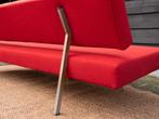 Vintage Slaapbank | Daybed rood | Retro design, Huis en Inrichting, Banken | Bankstellen, Gebruikt, 150 tot 200 cm, Driepersoons