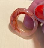 Vintage roze gegoten kunststof ring 20mm modern sieraad boho, Sieraden, Tassen en Uiterlijk, Ringen, Kunststof, 19 tot 20, Ophalen of Verzenden