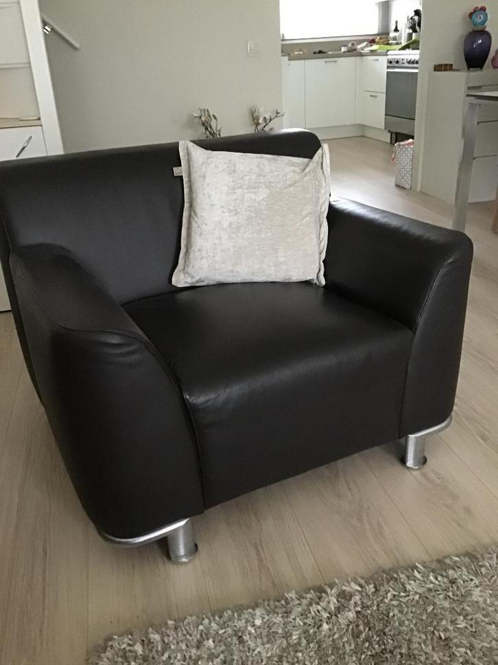 Fauteuil Bree’s new world, bruin leer, Huis en Inrichting, Fauteuils, Zo goed als nieuw, Leer, 50 tot 75 cm, 75 tot 100 cm, Ophalen