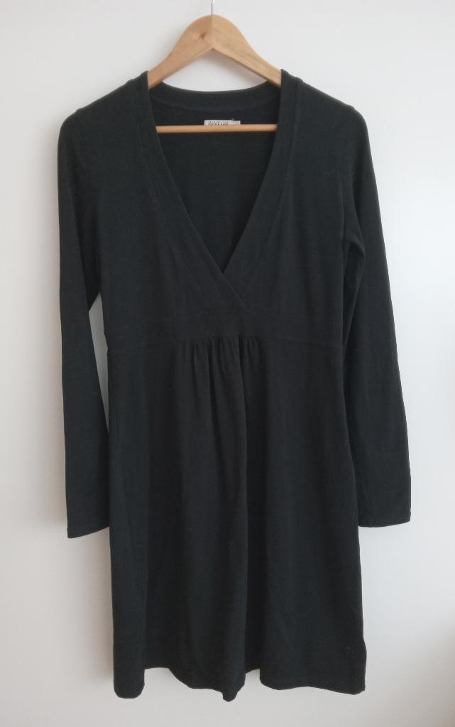 Sissy-Boy zwarte tricotjurk, maat M, Kleding | Dames, Jurken, Zo goed als nieuw, Maat 38/40 (M), Zwart, Onder de knie, Verzenden