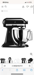 Artisan keukenmachine KitchenAid zwart, Witgoed en Apparatuur, 4 liter of meer, Ophalen, Zo goed als nieuw, 3 snelheden of meer