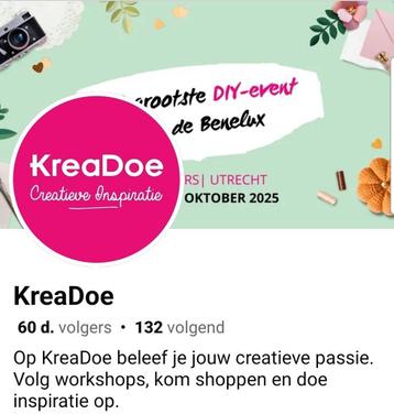 KreaDoe 2x ticket DONDERDAG 24 okt.2025 beschikbaar voor biedingen