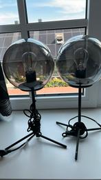 Tafellampjes, 2 stuks met glazen bol, Ophalen, Zo goed als nieuw, Minder dan 50 cm