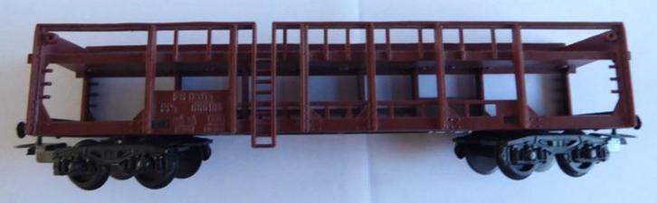 Lima bruine auto transport wagon. FS Italia, Hobby en Vrije tijd, Modeltreinen | H0, Gebruikt, Wagon, Gelijkstroom, Lima, Ophalen of Verzenden