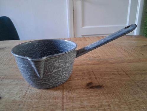 Vintage Emaille Steelpannetje Grijs Gewolkt, Antiek en Kunst, Antiek | Keukenbenodigdheden, Ophalen of Verzenden
