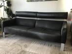 Bank Leolux Patachou 3 zits zwart, Gebruikt, Minder dan 75 cm, Driepersoons, Rechte bank