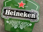 Heineken Bier emaille reclamebord, Verzamelen, Reclamebord, Gebruikt, Ophalen of Verzenden