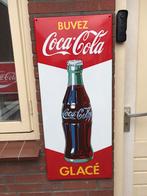 Coca Cola emaille reclamebord, Verzamelen, Ophalen, Zo goed als nieuw, Reclamebord