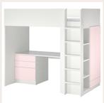 Smastad hoogslaper met rose deuren en lades, Ophalen, Zo goed als nieuw, Hoogslaper