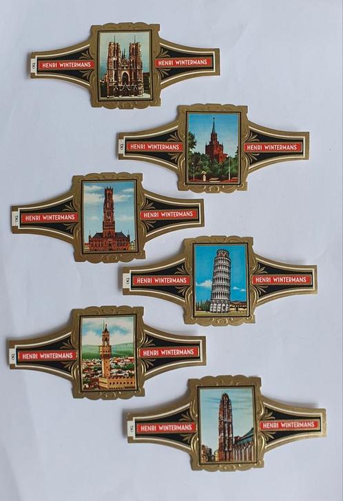 Henri Wintermans Monumenten Sigarenbandjes., Verzamelen, Rookartikelen, Aanstekers en Luciferdoosjes, Zo goed als nieuw, Sigarenbandjes