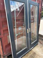 Te kop 2 losse schuifdeuren hardhout geschilderd dubbel glas, Doe-het-zelf en Verbouw, Kozijnen en Schuifpuien, 75 tot 150 cm