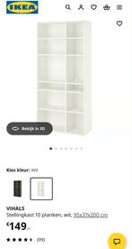 VIHALS Stellingkast 10 planken, wit, 95x37x200 cm, Huis en Inrichting, Kasten | Kledingkasten, Ophalen of Verzenden, 25 tot 50 cm