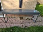 Strakke grijze sidetafel, Ophalen, Gebruikt, 100 tot 150 cm, Glas