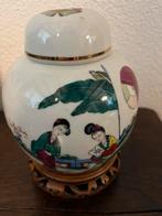 Gemberpot met decoratieve houten voetstuk, Antiek en Kunst, Antiek | Porselein, Ophalen