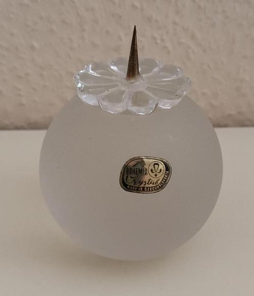 Kristallen kaarsenstandaard Bohemia Czechoslovakia, Antiek en Kunst, Antiek | Glas en Kristal, Ophalen of Verzenden