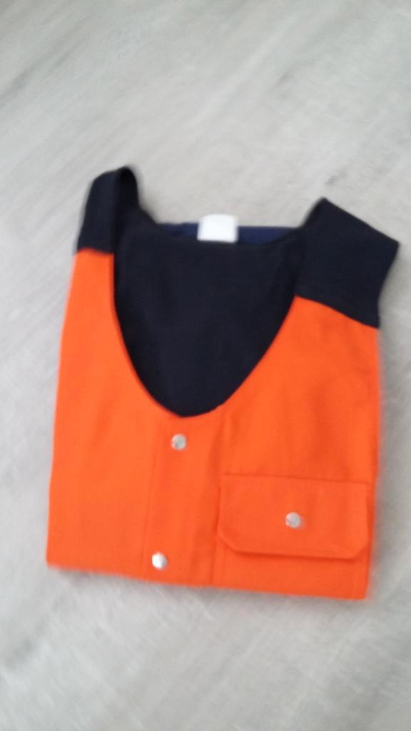 Overall BODYBROEK MAAT 54 ORANJE/MARINEBLAUW, Tuin en Terras, Werkkleding, Nieuw, Heren, Overall, Ophalen of Verzenden