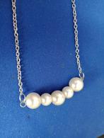 Parel Ketting Gold/Silvertone Size: 50/56cm, Overige materialen, Verstelbaar, Overige kleuren, Verzenden