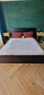 Zwart IKEA Malm 160x200cm met 4 bedlades, Hilversum ophalen, Huis en Inrichting, Ophalen, Zwart, Tweepersoons, Zo goed als nieuw